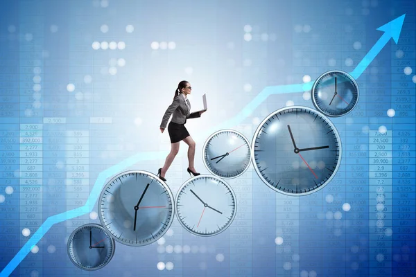 Zakenvrouw in time management concept — Stockfoto