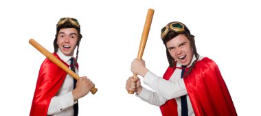 Beyaz tenli komik kahraman.