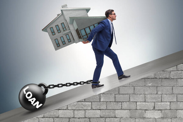 Бизнесмен в концепции ипотечного кредитования