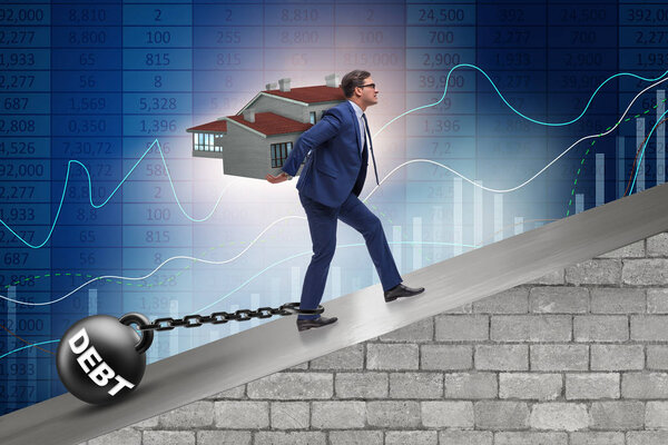 Бизнесмен в концепции ипотечного кредитования