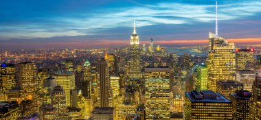 Günbatımında New York Manhattan manzarası