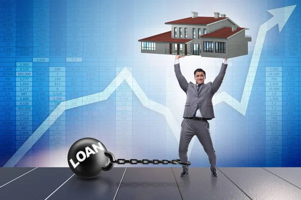 住宅ローン債務ファイナンスの概念のビジネスマン — ストック写真