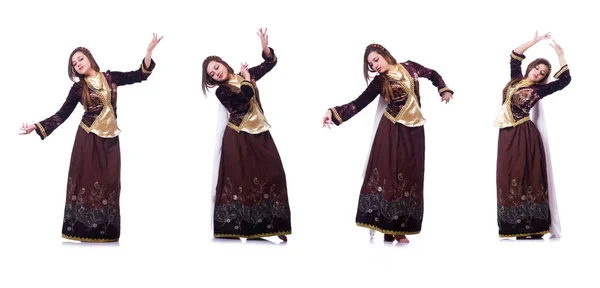 Jovem dama dança tradicional azeri dança — Fotografia de Stock