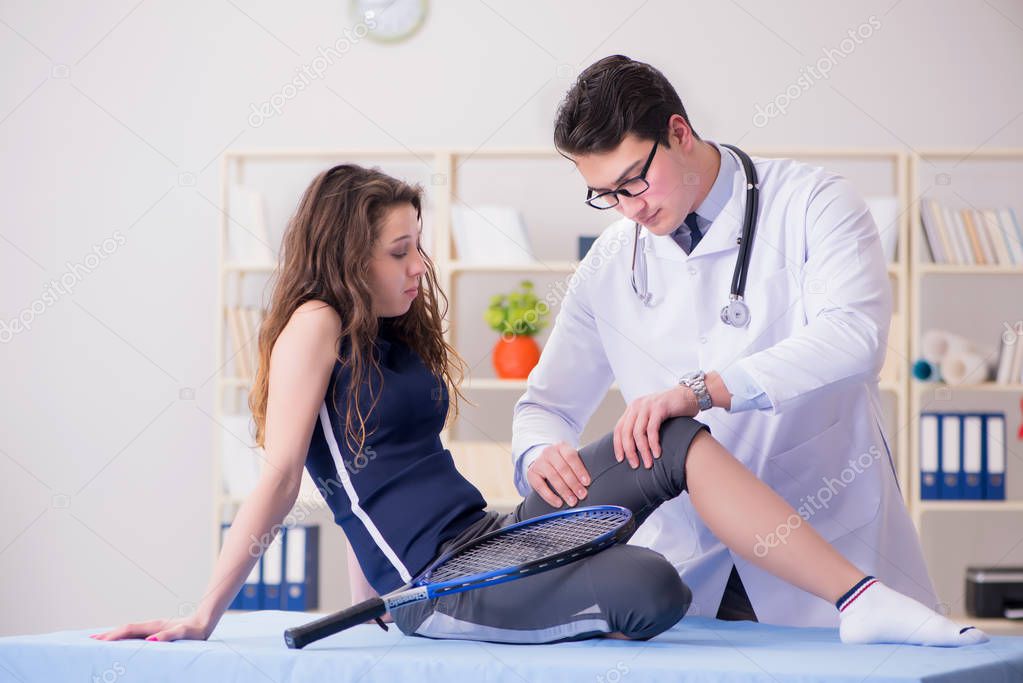 Man doctor taking care of sports injury