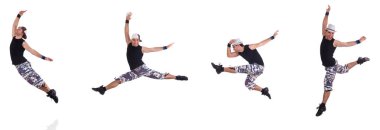 Beyaz arka plan üzerinde izole dansçı