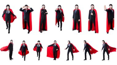 adam beyaz izole kırmızı kaplı