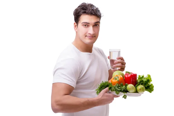 Hombre en concepto de alimentación saludable — Foto de Stock