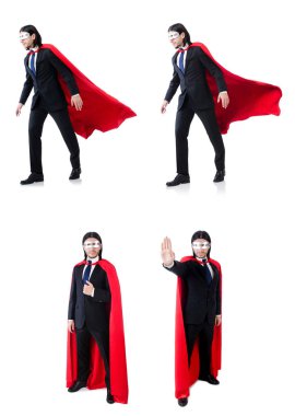 adam beyaz izole kırmızı kaplı