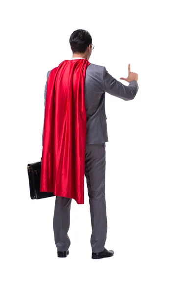 Superhjälte affärsman isolerad på vit bakgrund — Stockfoto