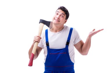 Komik tamirci beyaz izole