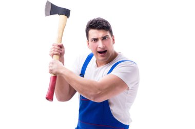 Komik tamirci beyaz izole