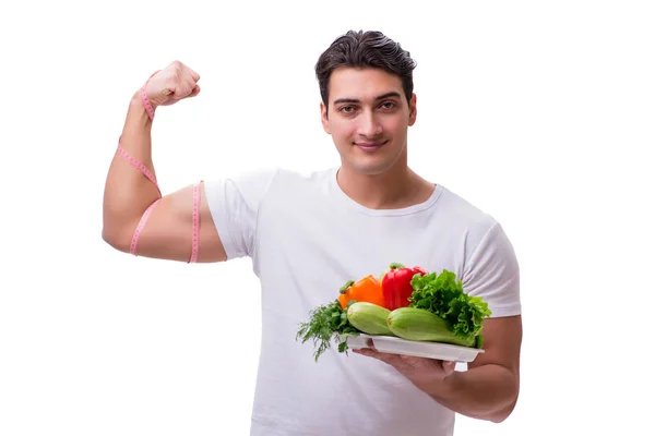 Erkekte sağlıklı beslenme kavramı — Stok fotoğraf