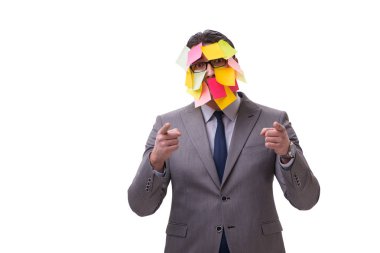 Birçok hatırlatıcıya sahip iş adamı beyazda izole edildi