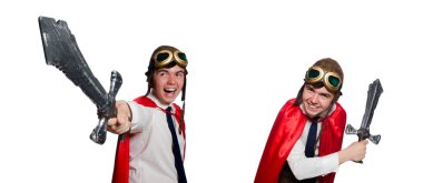 Beyaz tenli komik kahraman.