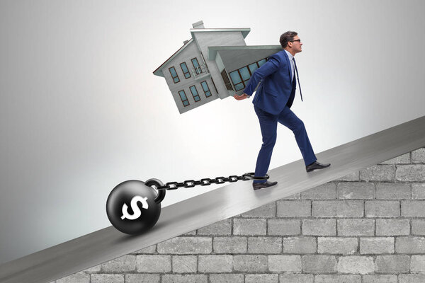 Бизнесмен в концепции ипотечного кредитования