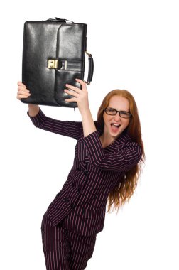 Kadın iş kadını kavramı beyaz arka planı izole etti