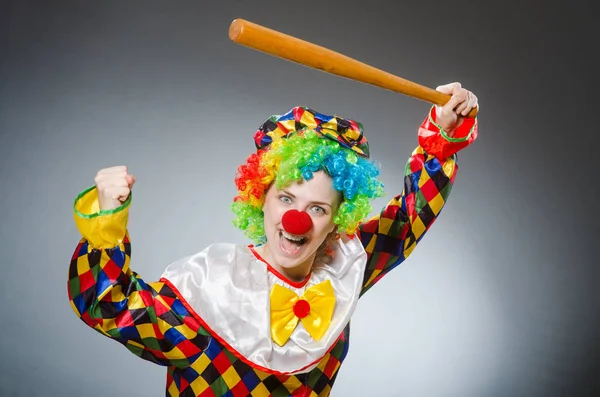 Rolig clown i komiskt koncept — Stockfoto