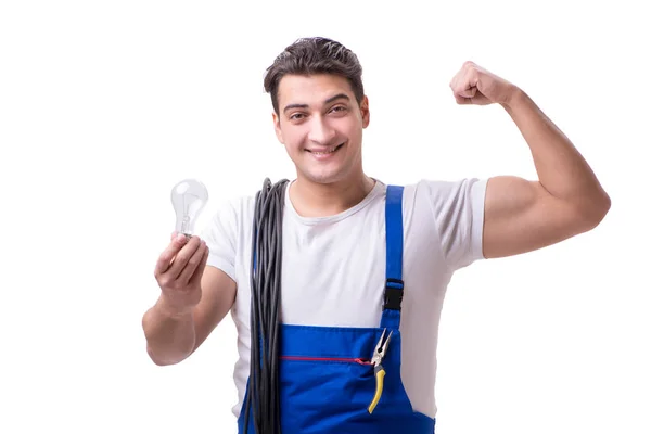 Hombre haciendo reparaciones eléctricas — Foto de Stock