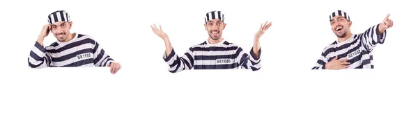 Convict criminal in striped uniform — Stock Photo, Image