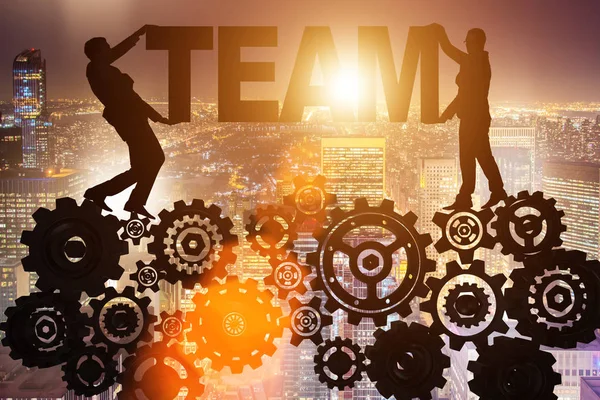 Geschäftsleute halten Wort im Teamwork-Konzept — Stockfoto