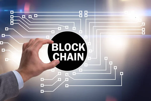 Concept de blockchain dans les entreprises modernes — Photo