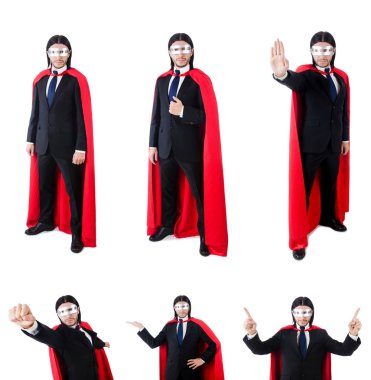 adam beyaz izole kırmızı kaplı