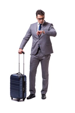 Genç işadamı beyaz arka planda izole edilmiş