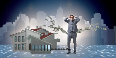 Mortgage borç finansmanı konsepti işadamı