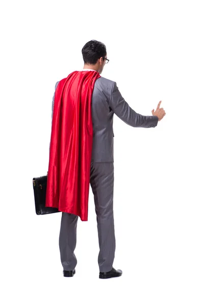 Superhjälte affärsman isolerad på vit bakgrund — Stockfoto