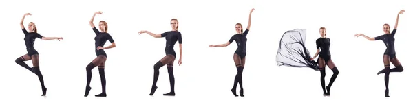 Vrouw dansen geïsoleerd op de witte — Stockfoto