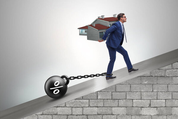 Бизнесмен в концепции ипотечного кредитования