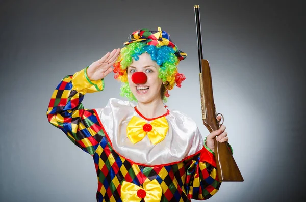 Grappige clown in komisch concept — Stockfoto