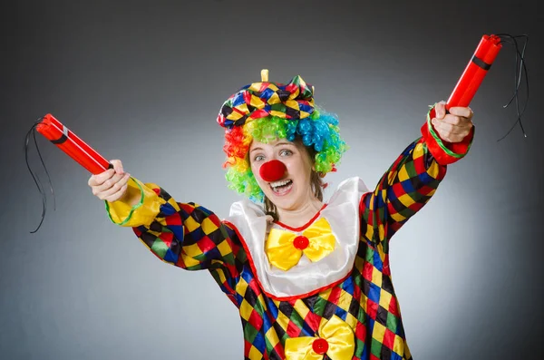 Rolig clown i komiskt koncept — Stockfoto