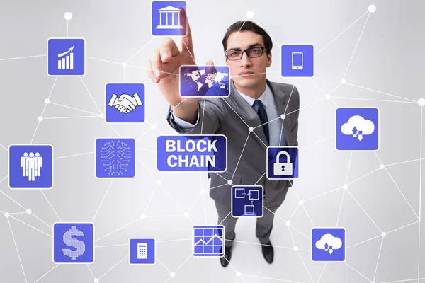 Concept of blockchain in modern business — Stock Photo, Image