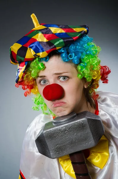 Grappige clown in komisch concept — Stockfoto