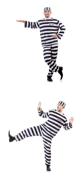 Convict criminal in striped uniform — Stock Photo, Image