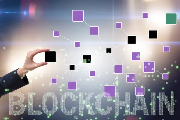 Concepto de blockchain en los negocios modernos — Foto de Stock