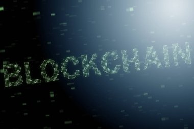 Veritabanının gelecekteki fikri olarak engelleme zinciri kavramı - 3D görüntüleme