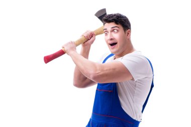 Komik tamirci beyaz izole