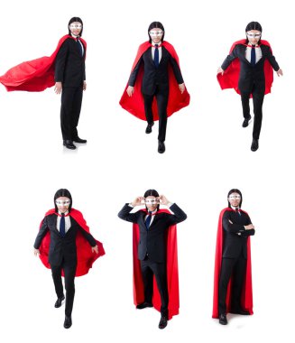 adam beyaz izole kırmızı kaplı