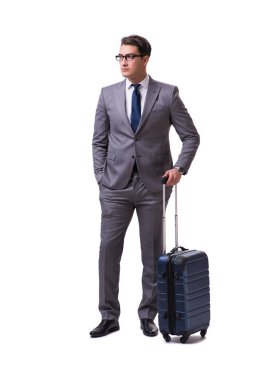 Genç işadamı beyaz arka planda izole edilmiş