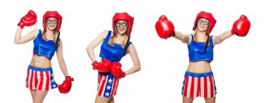 Beyaz tenli komik boksör.