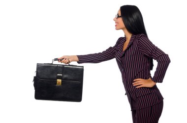 Kadın iş kadını kavramı beyaz arka planı izole etti