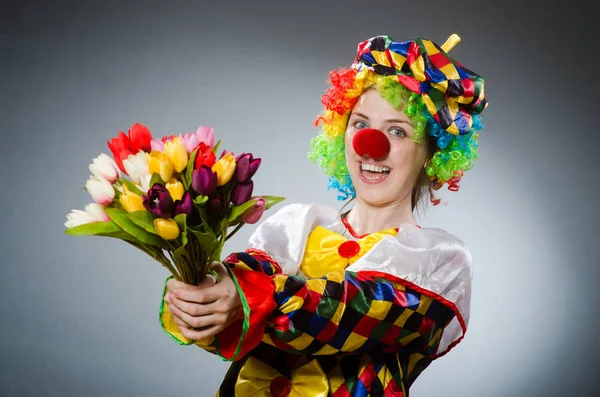 Clown divertente in concetto comico — Foto Stock