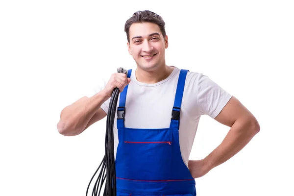 Hombre haciendo reparaciones eléctricas —  Fotos de Stock