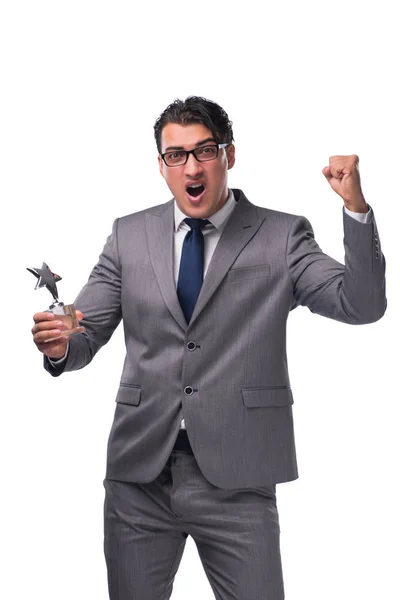 Businessman holding star award in business concept — Stock Photo, Image