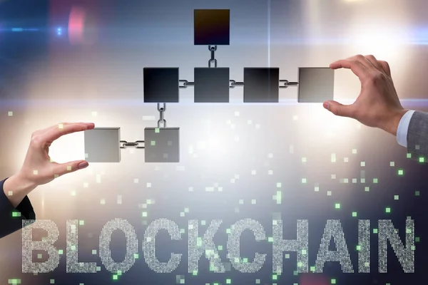 Concept de blockchain dans les entreprises modernes — Photo