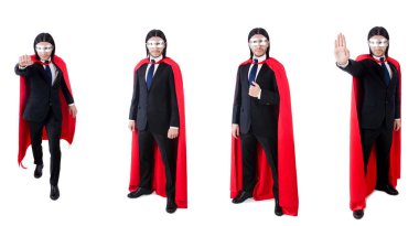 adam beyaz izole kırmızı kaplı