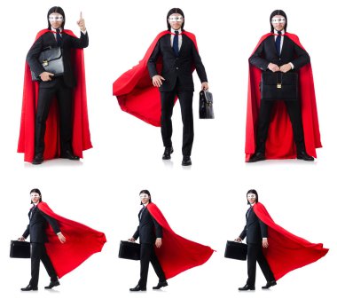 adam beyaz izole kırmızı kaplı