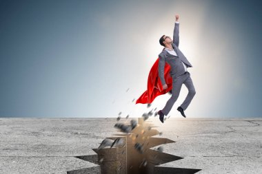 Süper kahraman iş adamı zor durumdan kaçıyor.